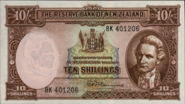 New Zealand P158 10 Shillings 1958
