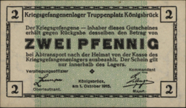 Duitsland - Noodgeld - Kampgeld Tiesen: KNB05.11 2 Pfennig 1915