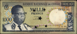 Congo Democratic Republic (Kinshasa)   P8 1.000 Francs 1964