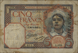 Tunesië   P8 5 Francs 1932