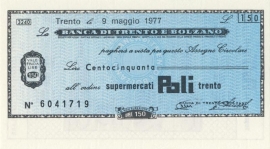 Banca di Trento e Bolzano 150 Lire