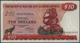 Zimbabwe   P3.d 10 Dollars 1983