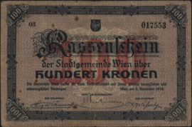 Oostenrijk - Noodgeld - Wien KK. 1183.d 100 Kronen 1918