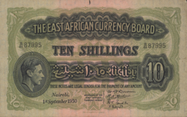 East Africa  P29.b 10 Shillings 1950