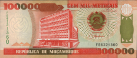 Mozambique P139 100,000 Meticais 1993