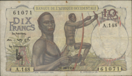 Frans West Afrika - L'Afrique Occidentale  P37 10 Francs 1954