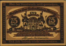 Germany - Emergency issues - Freiberg Grab.: 379.4 75 Pfennig 1921