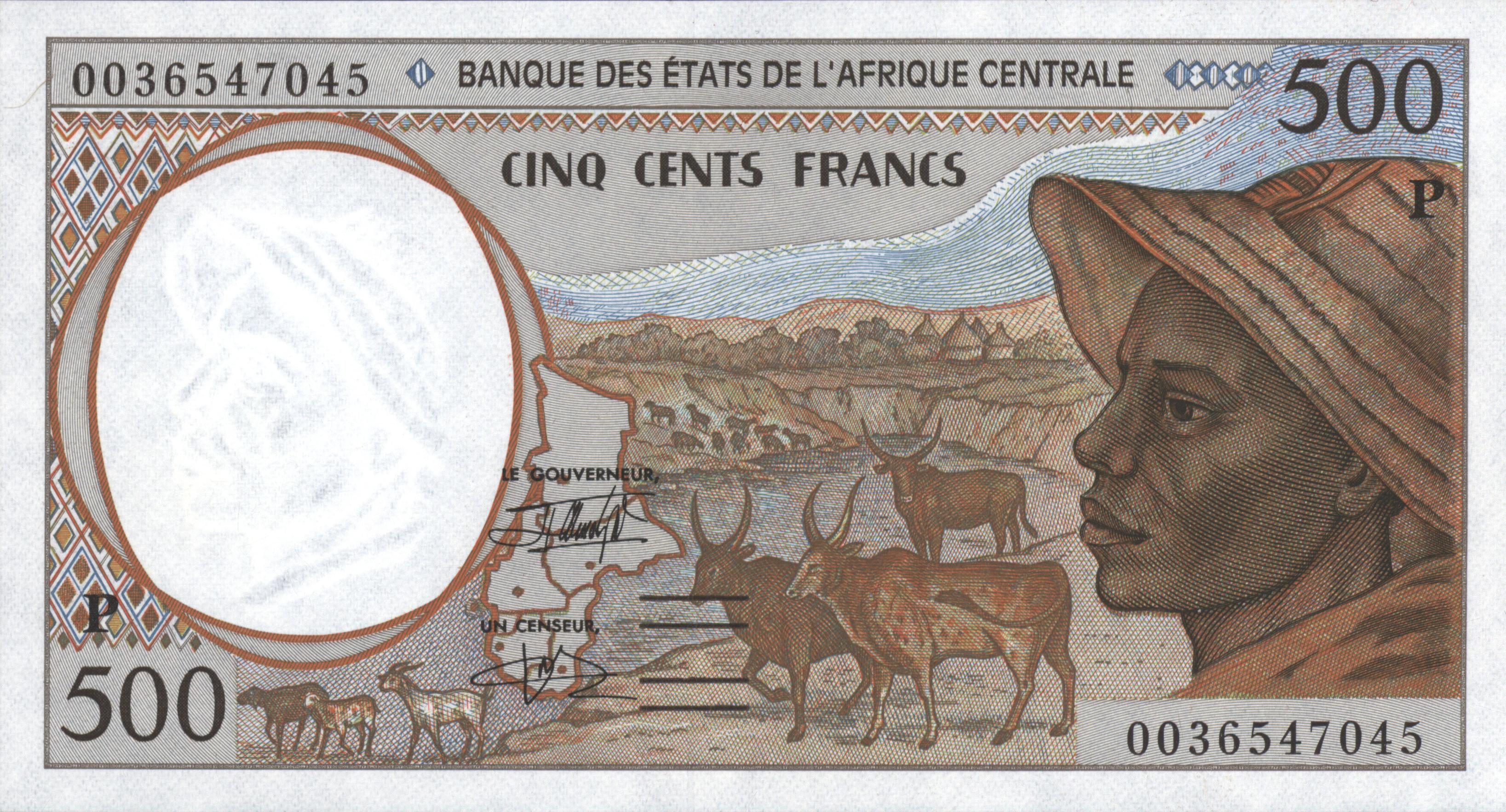 Central African States - Chad P601P 500 Francs 2000