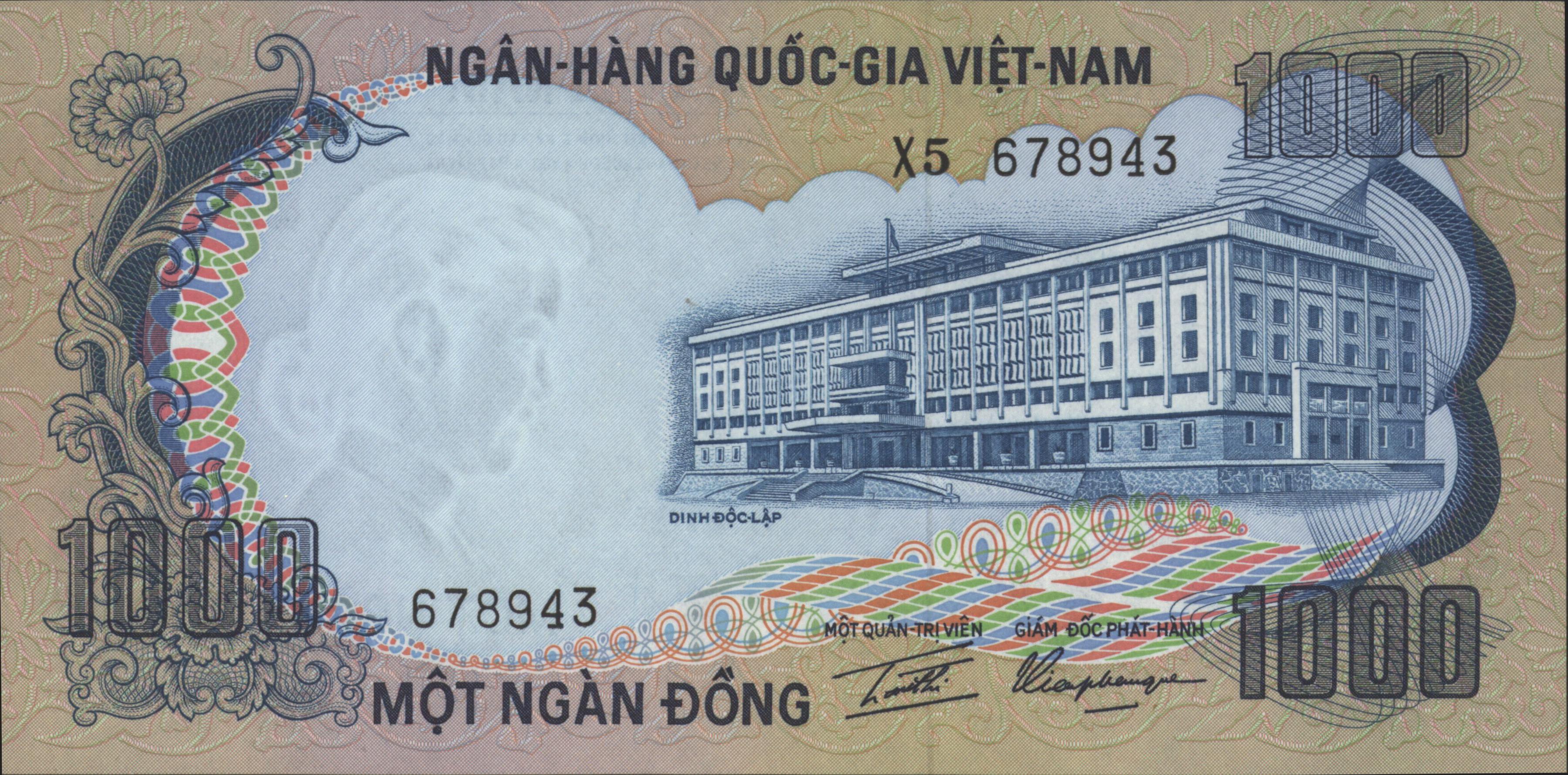 Vietnam - South  P34.a 1,000 Dong 1972