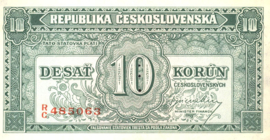 Czechoslowakia  P60.s 10 Korún (Desat) 1945 (No date)