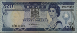 Fiji  P88 20 Dollars 1988