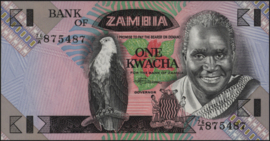 Zambia  P23 1 Kwacha 1980 (No date)
