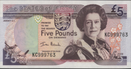 Jersey  P27.a 5 Pounds 2000 (No date)
