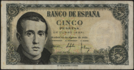 Spanje P140 5 Pesetas 1951