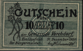 Oostenrijk - Noodgeld - Vorchdorf KK.:1119 10 Heller 1920