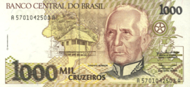 Brazil P231.a 1,000 Cruzeiros 1990 (No Date)