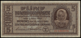 Oekraïne  P51 5 Karbowanez 1942