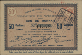 France - Emergency - Wignehies JPV-59.2791 50 Centimes 1914