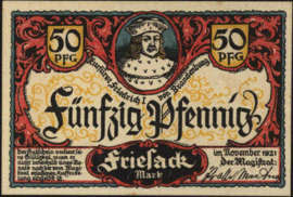 Duitsland - Noodgeld - Friesack Grab.: 396 50 Pfennig 1921