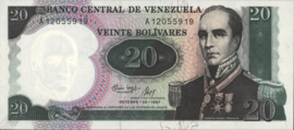 Venezuela  P71 20 Bolivares 1987 COMMEMORATIVE