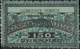 België - Noodgeld - Vurste   NL0.Blauw op groen 150 Grammen 1914-'18 (No date)