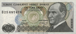 Turkey P192 10 Lira 1970