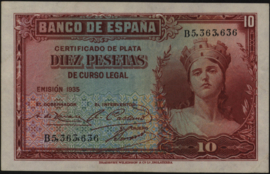 Spain  P86/B529 10 Pesetas 1935