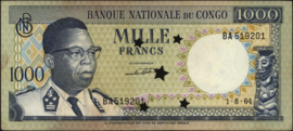 Congo Democratic Republic (Kinshasa)   P8 1.000 Francs 1964