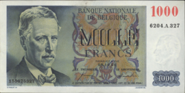 Belgium P131.a 1,000 Francs 1956