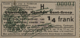 België - Noodgeld - Gent  1/4 Frank 1917