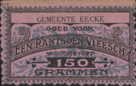 België - Noodgeld - Eecke   NL0.Blauw op roze 150 Grammen 1914-'18 (No date)