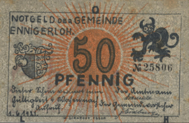Duitsland - Noodgeld - Ennigerloh - (Wfl / NW) Gemeinde Grab/Mehl.:338.1.b4 50 Pfennig 1921