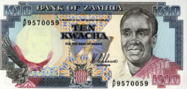 Zambia  P31.a 10 Kwacha 1989 (No date)