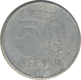 Oost Duitsland KM12.2 50 Pfennig 1968A-1990A