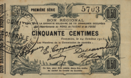 France - Emergency - Départements du Nord de l'Aisne et de l'Oise JPV-59.1110 50 Centimes 1915
