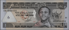 Ethiopia  P46.a 1 Birr 1989/1997