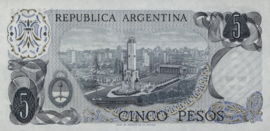 Argentina P294.a 5 Pesos 1974-76 (No date)