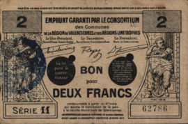 Frankrijk - Noodgeld - Valenciennes JPV-59.2567 2 Francs 1916