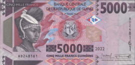 Guinée  P49 5.000 Francs 2022
