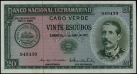 Kaapverdië  P52.a 20 Escudos 1972