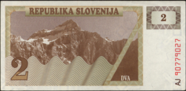 Slovenië   P2 2 Tolarjev 1990