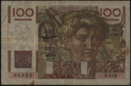 Frankrijk P128 100 Francs 1953