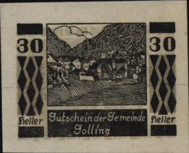 Oostenrijk - Noodgeld - Golling KK.: 249 30 Heller 1920