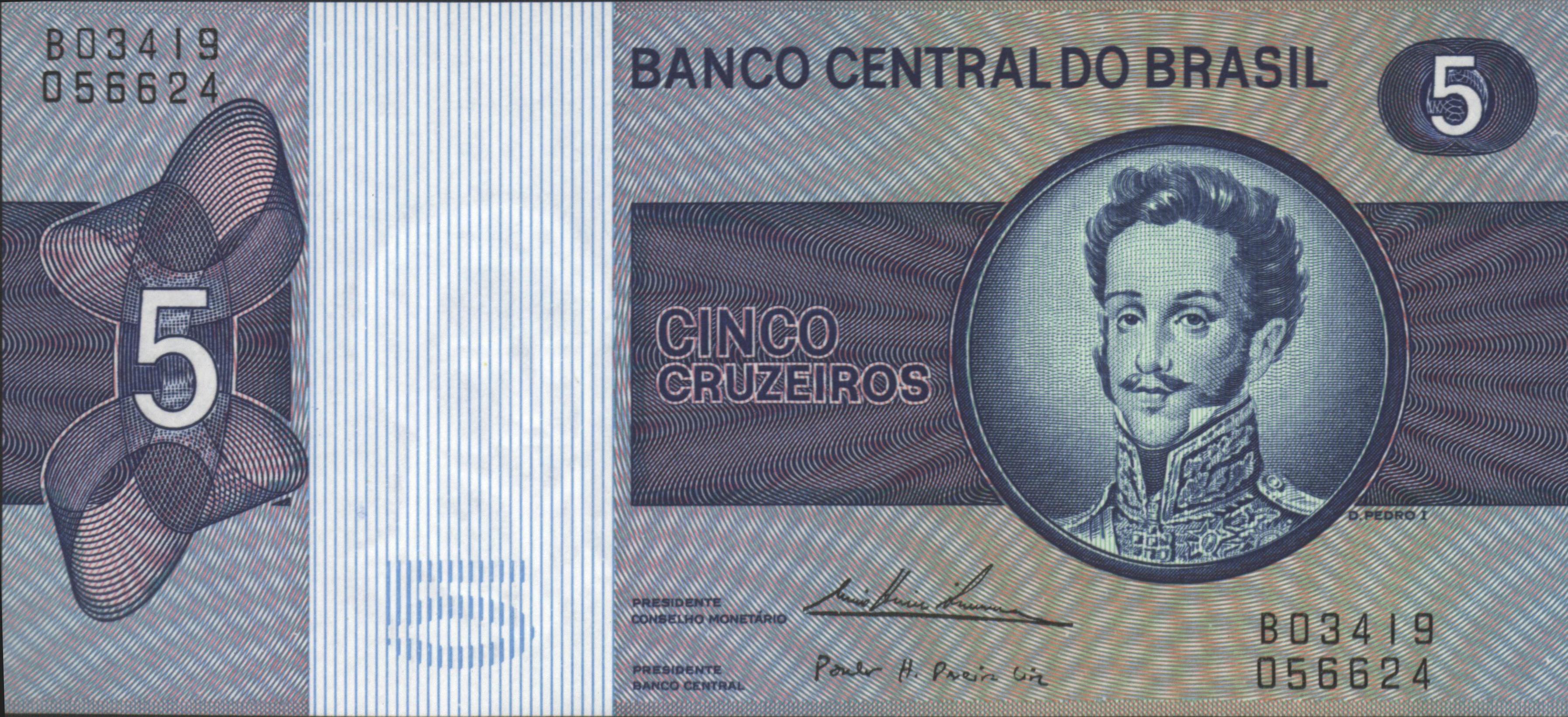 Brazilië P192.c 5 Cruzeiros (old) 1970 (No Date)