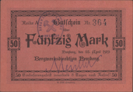 Duitsland - Noodgeld - Penzberg Geiger:412 50 Mark 1919 GEANNULEERD