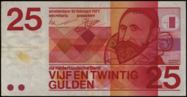 Netherlands  PL70.a 25 Gulden 1971