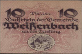 Austria - Emergency issues - Weissenbach an der Triesting KK. 1155 10 Heller 1920
