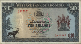 Rhodesië  P33/B110 10 Dollars 1971