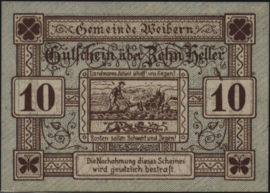 Oostenrijk - Noodgeld - Weibern KK. 1146 10 Heller 1920