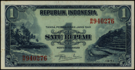 Indonesië  P38.a 1 Rupiah 1951